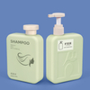 300ml Empty Green Plastic Square Shampoo and Conditioner Bottle