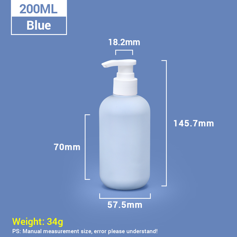 200ml PortableTravel Size Plastic Shampoo Bottles with Pump Cap