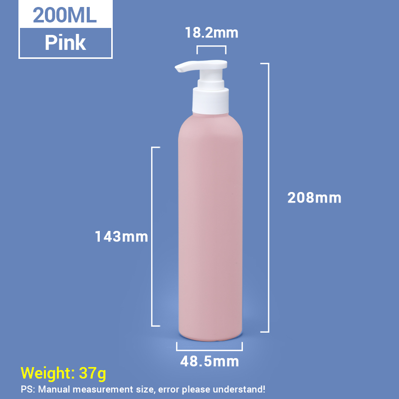 260ml Pink Plastic Shampoo Bottles with White Pump Cap