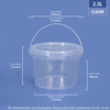 2500ml 2.5 ltr Food-grade Round Plastic Bucket & Tub