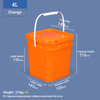 4L One Gallon Transparent Square Plastic Bucket