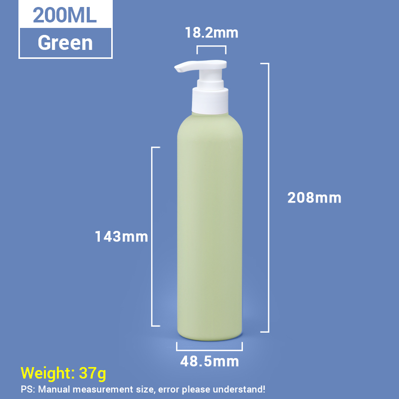 260ml Green Plastic Shampoo Bottles with White Pump Cap
