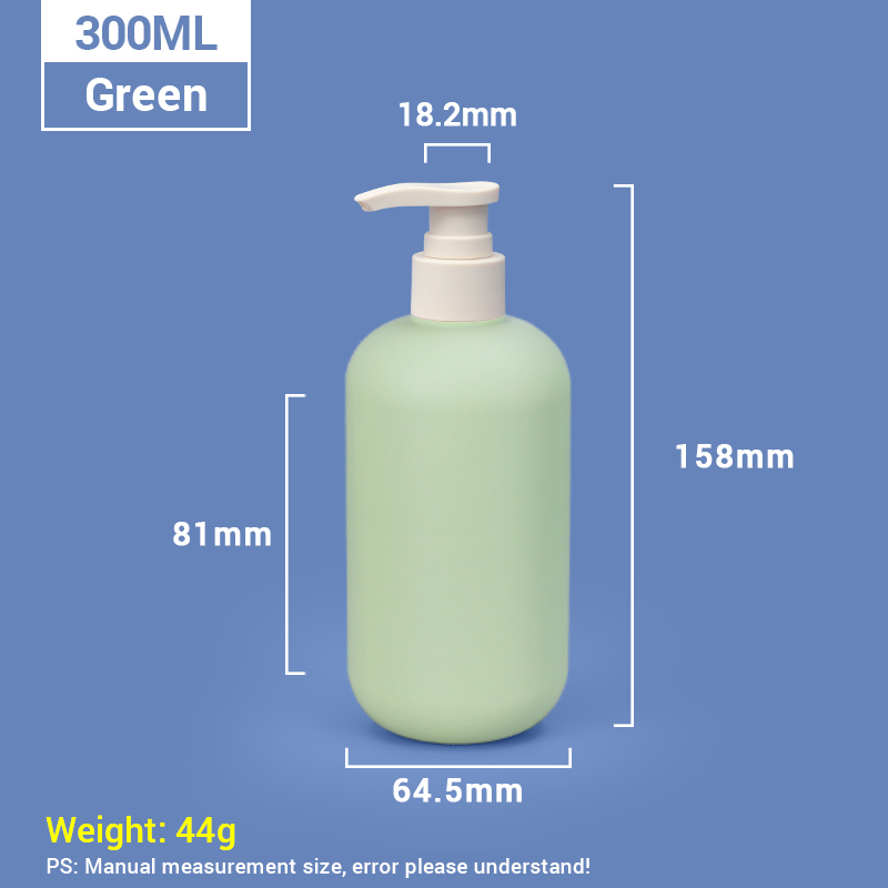 300ml Green Plastic Shampoo Bottles with Apricot Pump Cap