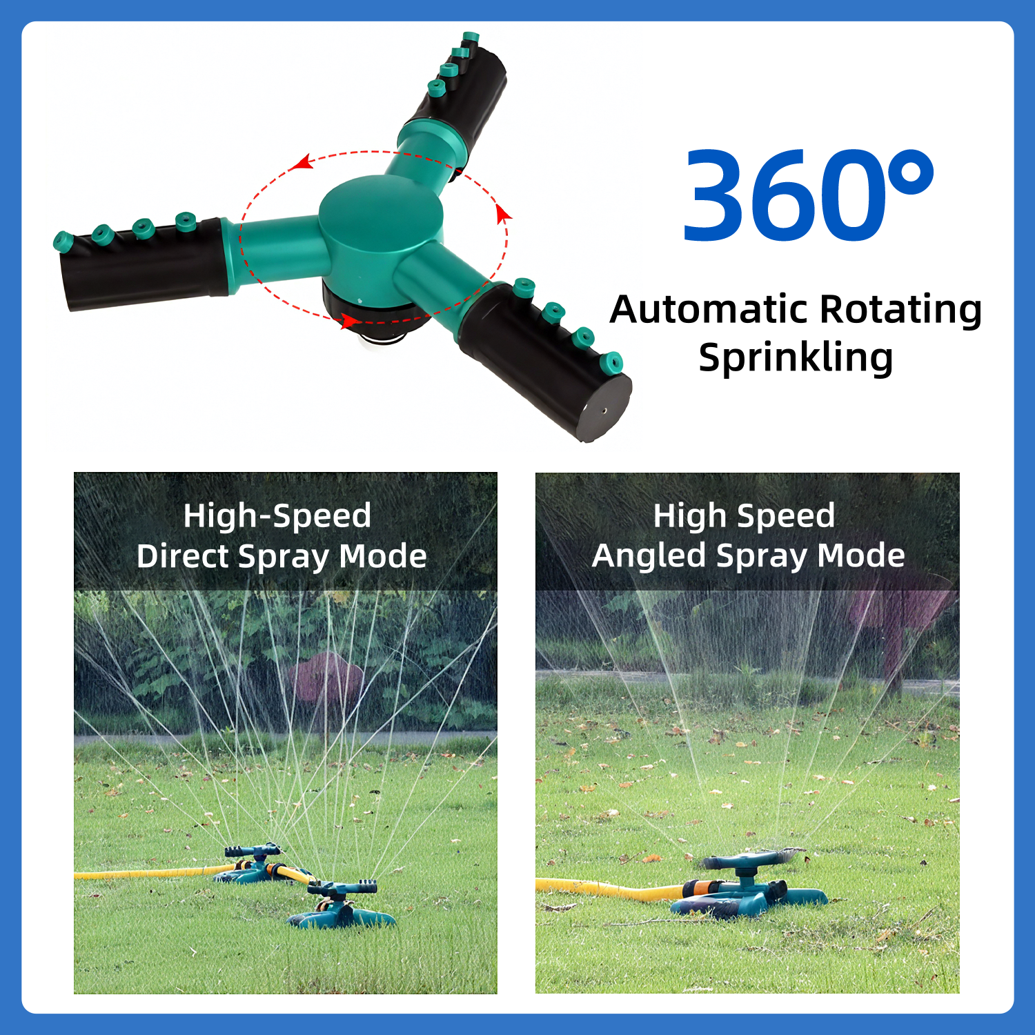 Rotating Garden Sprinkler for Large Area Coverage, Lawn and Yard Sprinklers