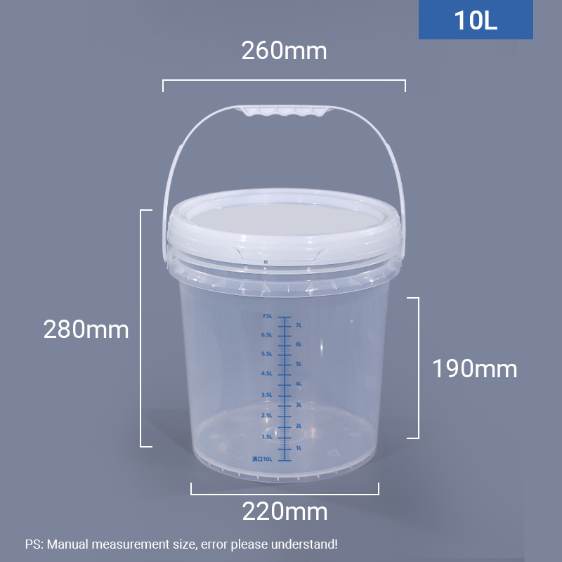10L Round Graduated Mixing Pail Plastic Measuring Bucket