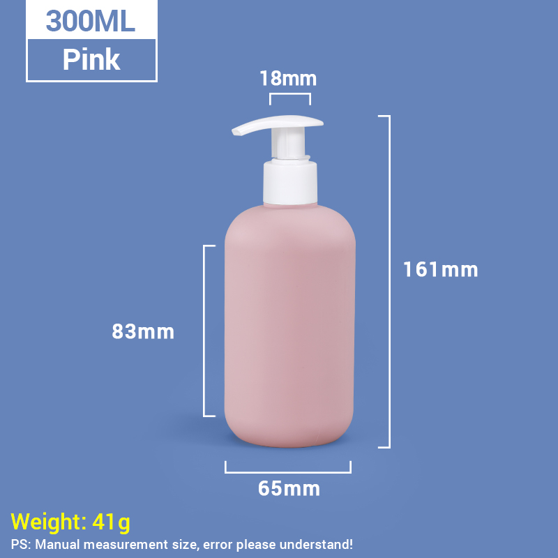 300ml Pink Durable Plastic Conditioner Bottles with Self-locking Pump for Personal Care