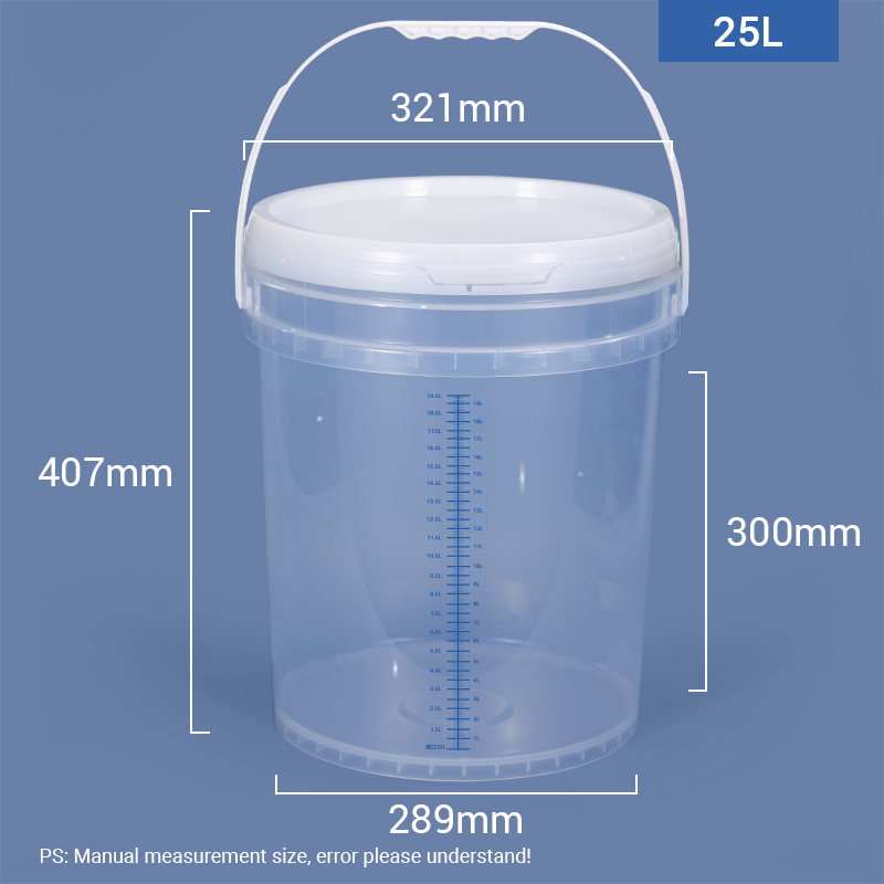 25L Round Graduated Mixing Pail Plastic Measuring Bucket