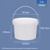 2500ml 2.5 ltr Food-grade Round Plastic Bucket & Tub