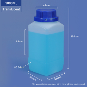 Natural-1000ML 1L Wide Neck Square HDPE Bottle for Chemical Powder Packaging 
