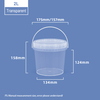 2L 0.5 Gallon Screw Top Pail Plastic Buckets with Screw On Lid