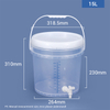 5L Round Graduated Mixing Pail Plastic Measuring Bucket with Tap