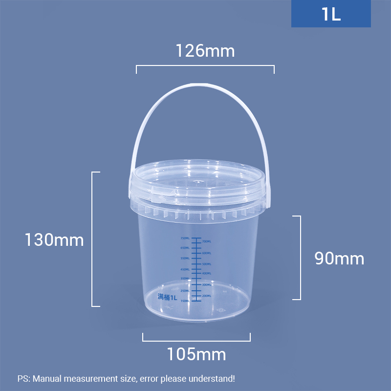 1L Round Graduated Mixing Pail Plastic Measuring Bucket