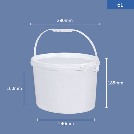 6L 1.5 Gallon Oval Pail Plastic Bucket with Lid and Handle for Paint and Coatings