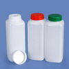 1L HDPE Wide Mouth Square Plastic Bottle 60mm Neck with Graduation for Powder and Thick Liquid Packaging