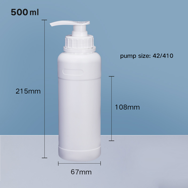 500ml HDPE round bottle with Pump