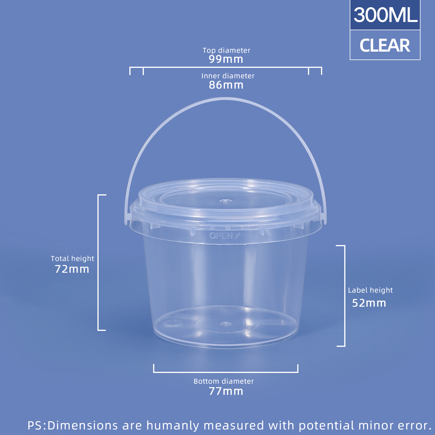 300 ml 10 oz. Round Plastic Tub