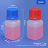  60ml Square Shape Chemical Reagent HDPE Bottle with Inner Plug And Screw Cap