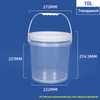 10L 2.5 Gallon Screw Top Pail Plastic Buckets with Screw On Lid