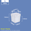 1L White Square Plastic Bucket with Lid and Handle