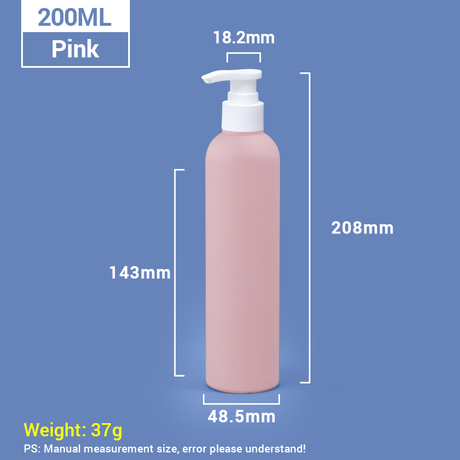 260ml Pink Plastic Shampoo Bottles with White Pump Cap