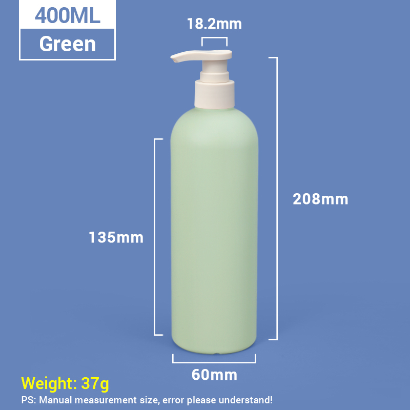 400ml Green Plastic Shampoo Bottles with Apricot Pump Cap