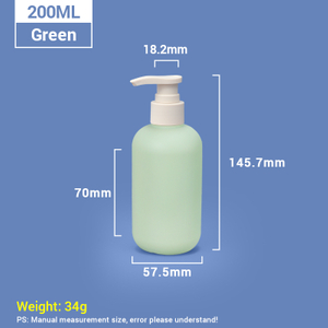 200ml Green Plastic Shampoo Bottles with Apricot Pump Cap