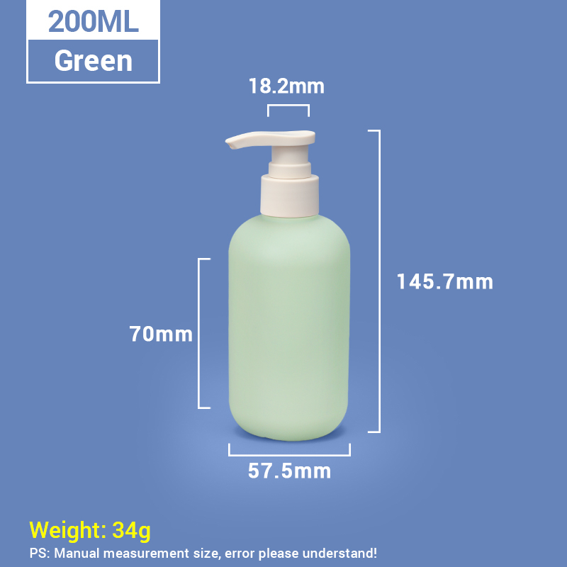 200ml Green Plastic Shampoo Bottles with Apricot Pump Cap
