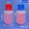 Lab Grade Thickened Leakproof 100ml Square HDPE Sample Bottle Plastic Vails for Chemical Reagent Storage