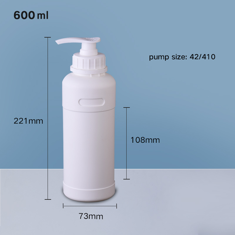 600ml HDPE round bottle with Pump