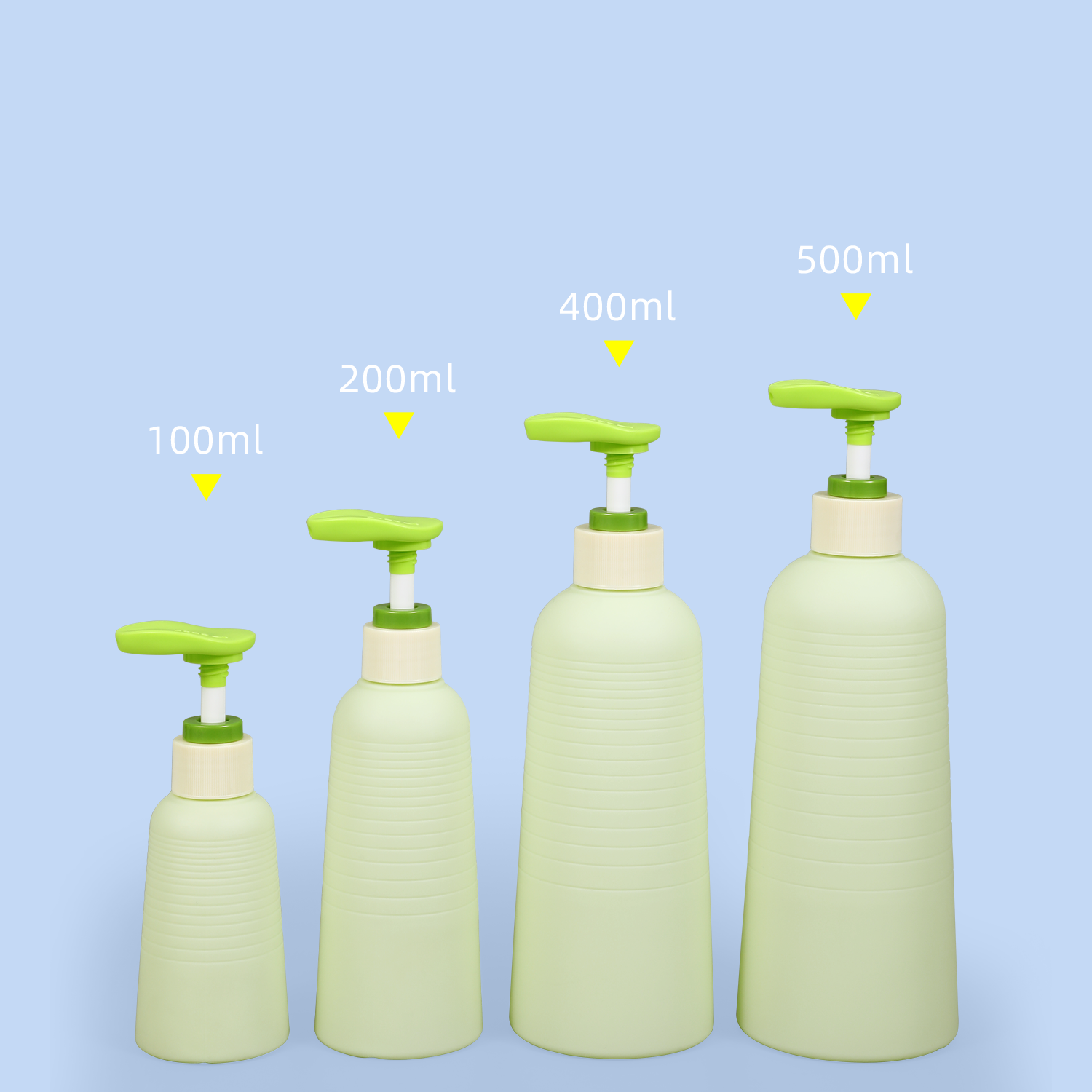 100ml Green Soft Travel Shampoo and Conditioner Bottle With Pump
