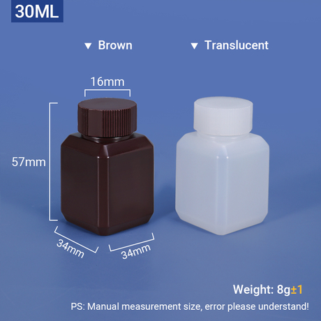 30ml Square HDPE Bottle for Chemicals