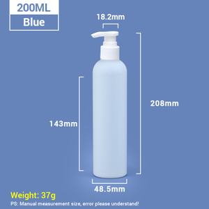 260ml Blue Plastic Shampoo Bottles with White Pump Cap
