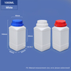 White-1000ML 1L Wide Neck Square HDPE Bottle for Chemical Powder Packaging 