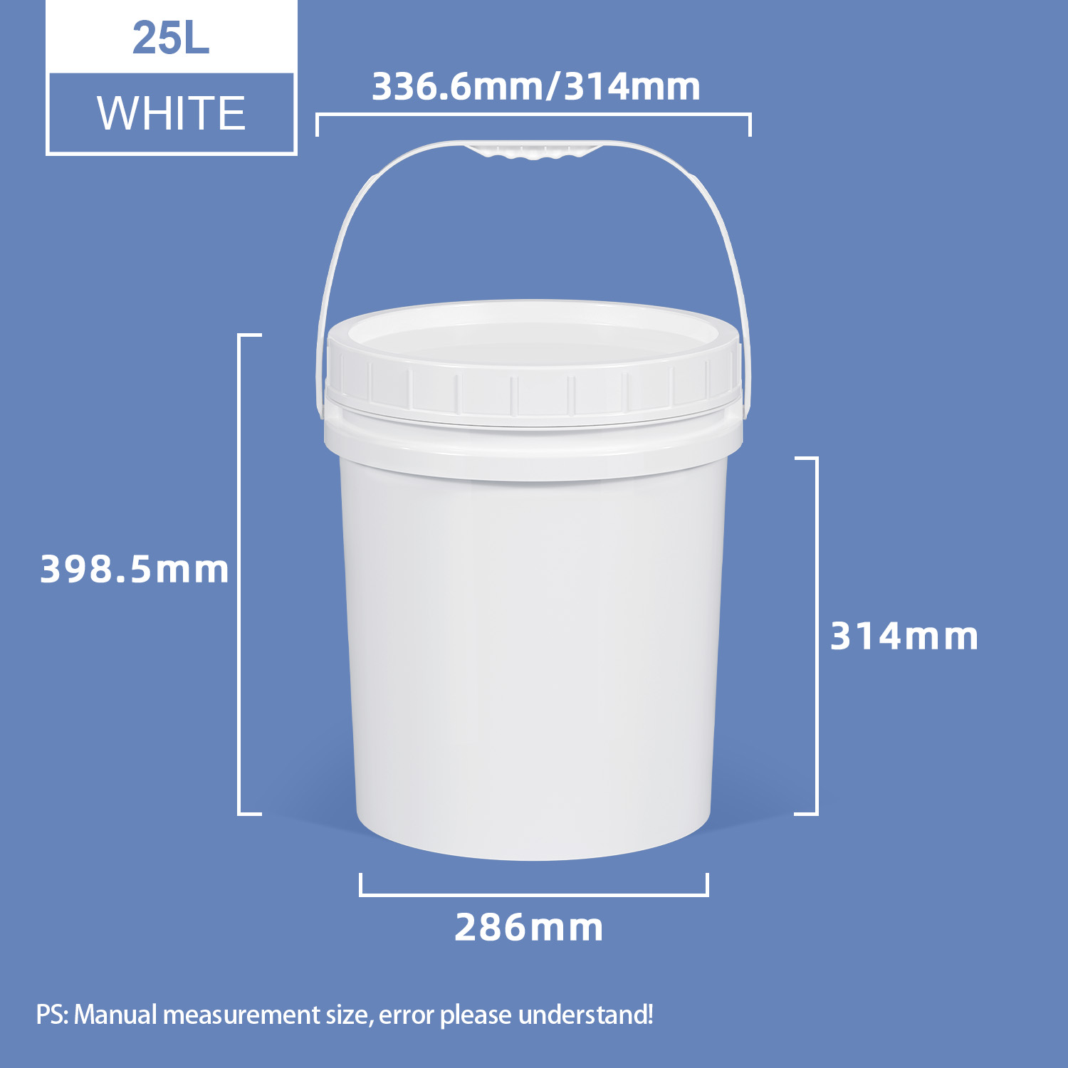 25L Screw Top Pail Plastic Buckets with Screw On Lid