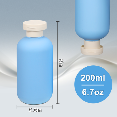 200ml Light Sky Blue Shampoo Bottles with Flip Cap