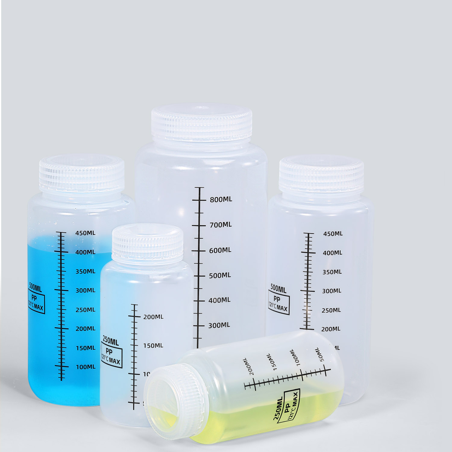 Wide Neck PP Plastic Bottle With Scale Line for Chemical
