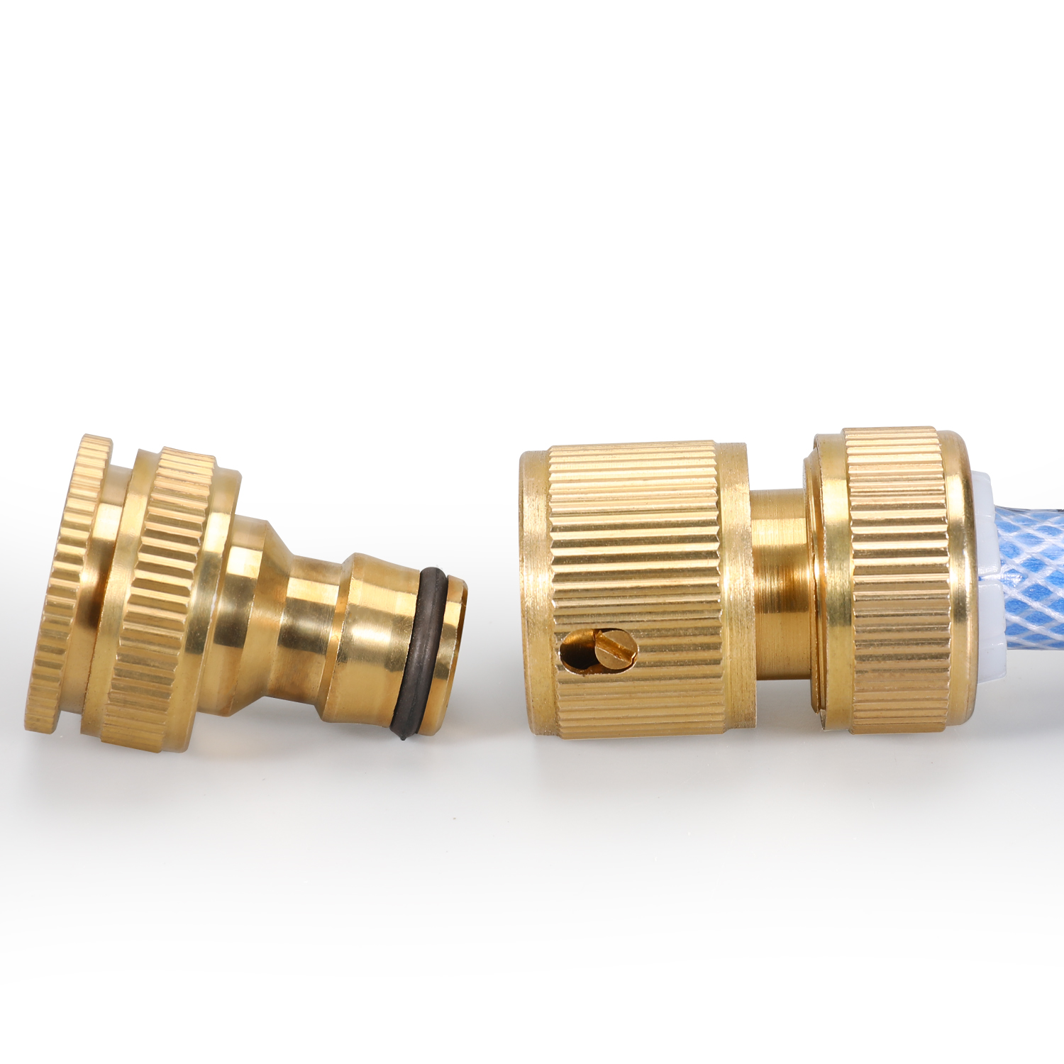 Solid Brass Quick Connectors, Female Threads Faucet Adapter 3/4 Inch Hose Connection Brass, Suitable for Washing Machines, Garden Hoses, Car Washing