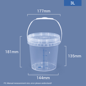 3L Round Graduated Mixing Pail Plastic Measuring Bucket