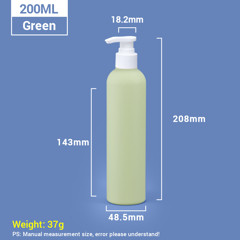 260ml Green Plastic Shampoo Bottles with White Pump Cap