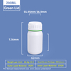 200ml White Plastic Coex Bottle with Green Colored Ring Around Cap