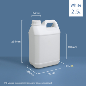 2.5L UN Approved Fluorinated F-Style Jugs HDPE Barrier Jerry Cans for Chemical & Solvent Packaging