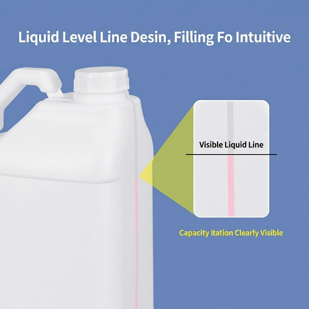 5L HDPE Plastic Square Jerry Can with Large Handle, Screw Cap, Foil Liner, Leakproof for Paint and Chemicals