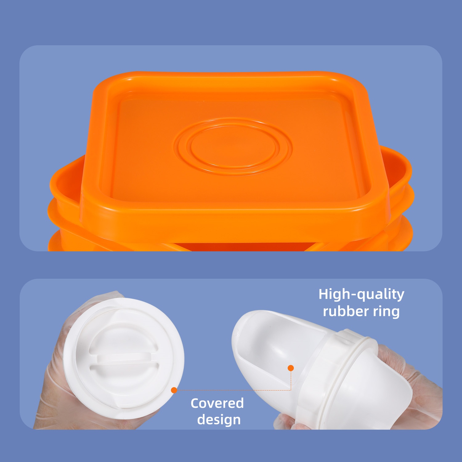 Square Plastic Buckets for Chicken Feed Chicken Duck Goose Feeder
