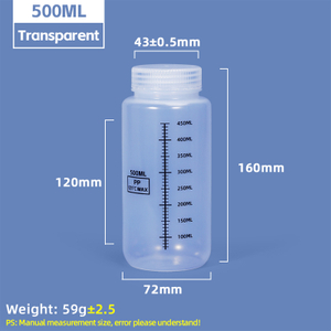 500ml Wide Mouth Graduated Plastic Reagent Bottles