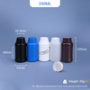 250ml Plastic HDPE Bottle with TE Lid and Measuring Cover