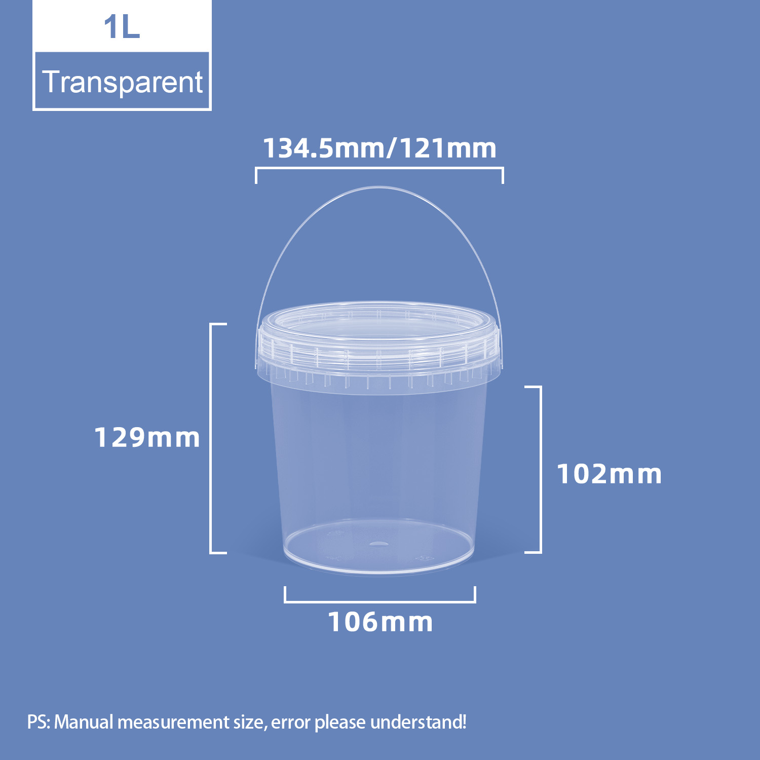 1L Screw Top Pail Plastic Buckets with Screw On Lid