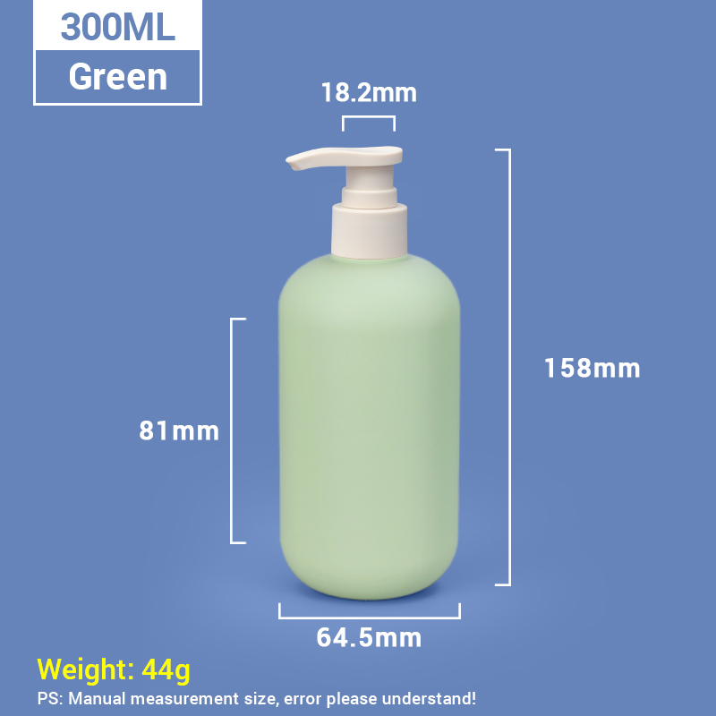 300ml Green Plastic Shampoo Bottles with Apricot Pump Cap