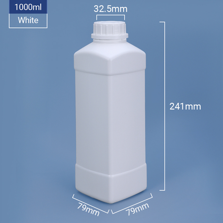 1000ML 1L Food Grade Leakproof Square Plastic HDPE Bottle with Tamper Evident Screw Lid