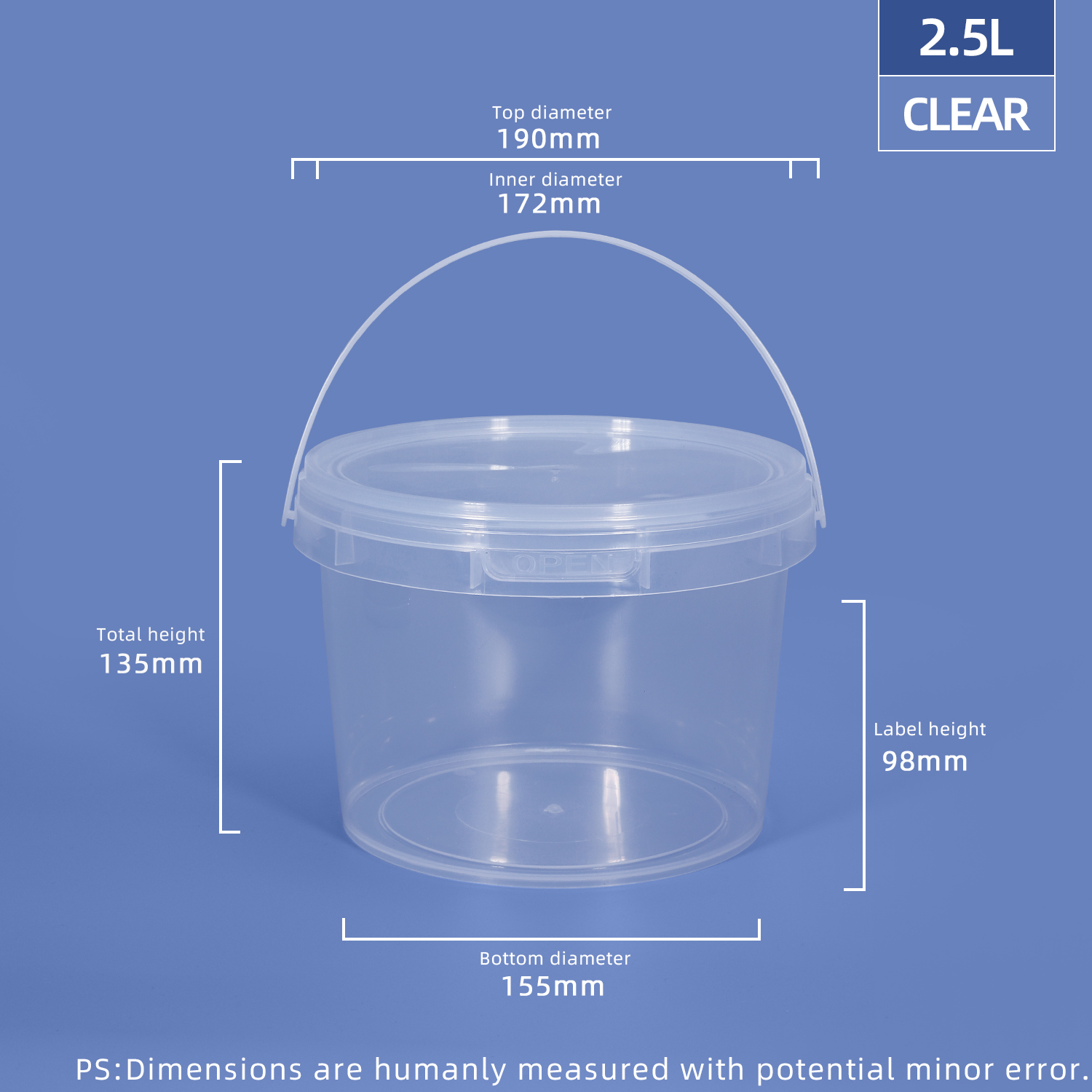 2500ml Food-grade PP Bucket