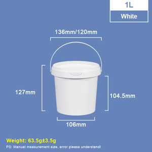 1000ml One Liter Round Plastic Tub & Bucket